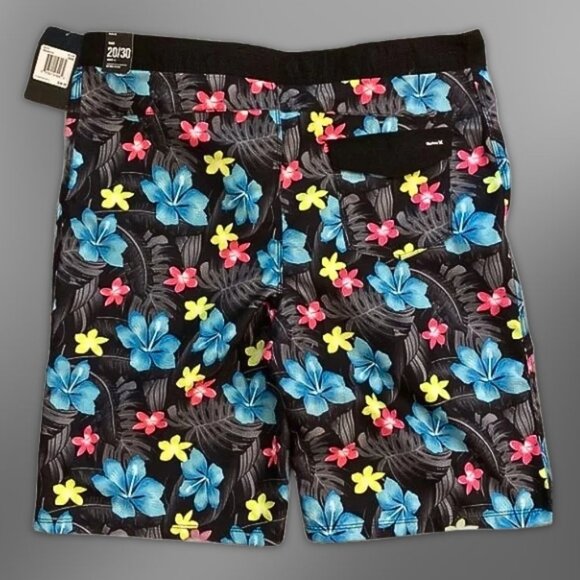 Hurley Board Shorts Lightweight Quick-Drying Fabric Floral Multicolor Kids NWT - Picture 2 of 4